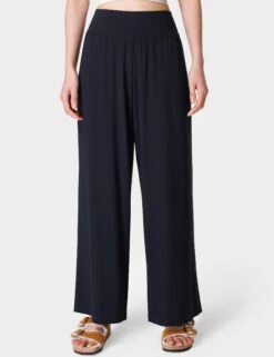 Sweaty Betty Modal Wide Leg Trousers - Black