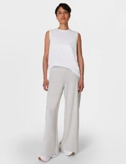 Sweaty Betty Modal Wide Leg Trousers - Light Grey Marl -The Sports Edit Store sweaty betty modal wide leg trousers light grey marl sb8238b 3