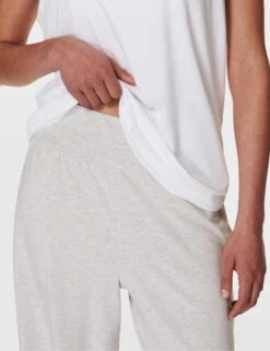 Sweaty Betty Modal Wide Leg Trousers - Light Grey Marl -The Sports Edit Store sweaty betty modal wide leg trousers light grey marl sb8238b 6