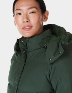 Sweaty Betty Nimbus Mid Puffer - Trek Green -The Sports Edit Store sweaty betty nimbus mid puffer green sb9900 3