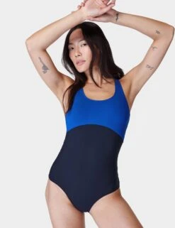 Sweaty Betty Ocean Xtra Life Performance Swimsuit - French Navy Blue -The Sports Edit Store sweaty betty ocean xtra life performance swimsuit french navy blue sb9626 4
