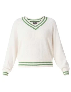 Sweaty Betty Off Court V-Neck Jumper - Lily White -The Sports Edit Store sweaty betty off court v neck jumper lily white sb10221 7