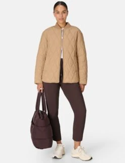 Sweaty Betty On The Move Jacket - Golden Beige -The Sports Edit Store sweaty betty on the move jacket golden beige sb10379 6