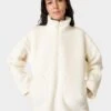 Sweaty Betty Plush Textured Half Zip Fleece - Studio White -The Sports Edit Store sweaty betty plush textured half zip studio white sb9535 1