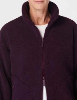 Sweaty Betty Plush Textured Zip Up - Midnight Cherry Purple -The Sports Edit Store sweaty betty plush textured zip up midnight cherry purple sb10012 3