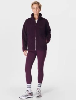 Sweaty Betty Plush Textured Zip Up - Midnight Cherry Purple -The Sports Edit Store sweaty betty plush textured zip up midnight cherry purple sb10012 7