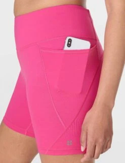 Sweaty Betty Power 6" Cycling Shorts - Fuchsia Pink 14 Sweaty Betty Power 6" Cycling Shorts - Fuchsia Pink -The Sports Edit Store sweaty betty power 6in cycling shorts fuchsia pink sb4822p 7