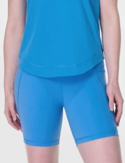 Sweaty Betty Power 6" Cycling Shorts - Tidal Blue -The Sports Edit Store sweaty betty power 6in cycling shorts tidal blue sb4822p 1