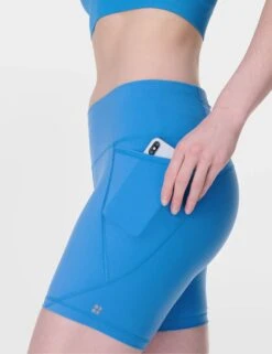 Sweaty Betty Power 6" Cycling Shorts - Tidal Blue -The Sports Edit Store sweaty betty power 6in cycling shorts tidal blue sb4822p 4