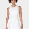 Sweaty Betty Power Ace Mix Pleat Tennis Dress - White -The Sports Edit Store sweaty betty power ace mix pleat tennis dress white sb9296 1