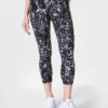 Sweaty Betty Power Cropped Gym Leggings - Grey Dapple Print -The Sports Edit Store sweaty betty power cropped gym leggings grey dapple print sb4564p 1