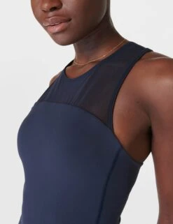 Sweaty Betty Power Illusion Workout Tank - Navy Blue -The Sports Edit Store sweaty betty power illusion workout tank navy blue sb9525 3