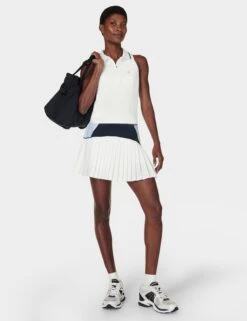 Sweaty Betty Power Match Point Tennis Vest - White -The Sports Edit Store sweaty betty power match point tennis vest white sb9291 2