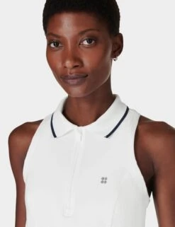 Sweaty Betty Power Match Point Tennis Vest - White -The Sports Edit Store sweaty betty power match point tennis vest white sb9291 4