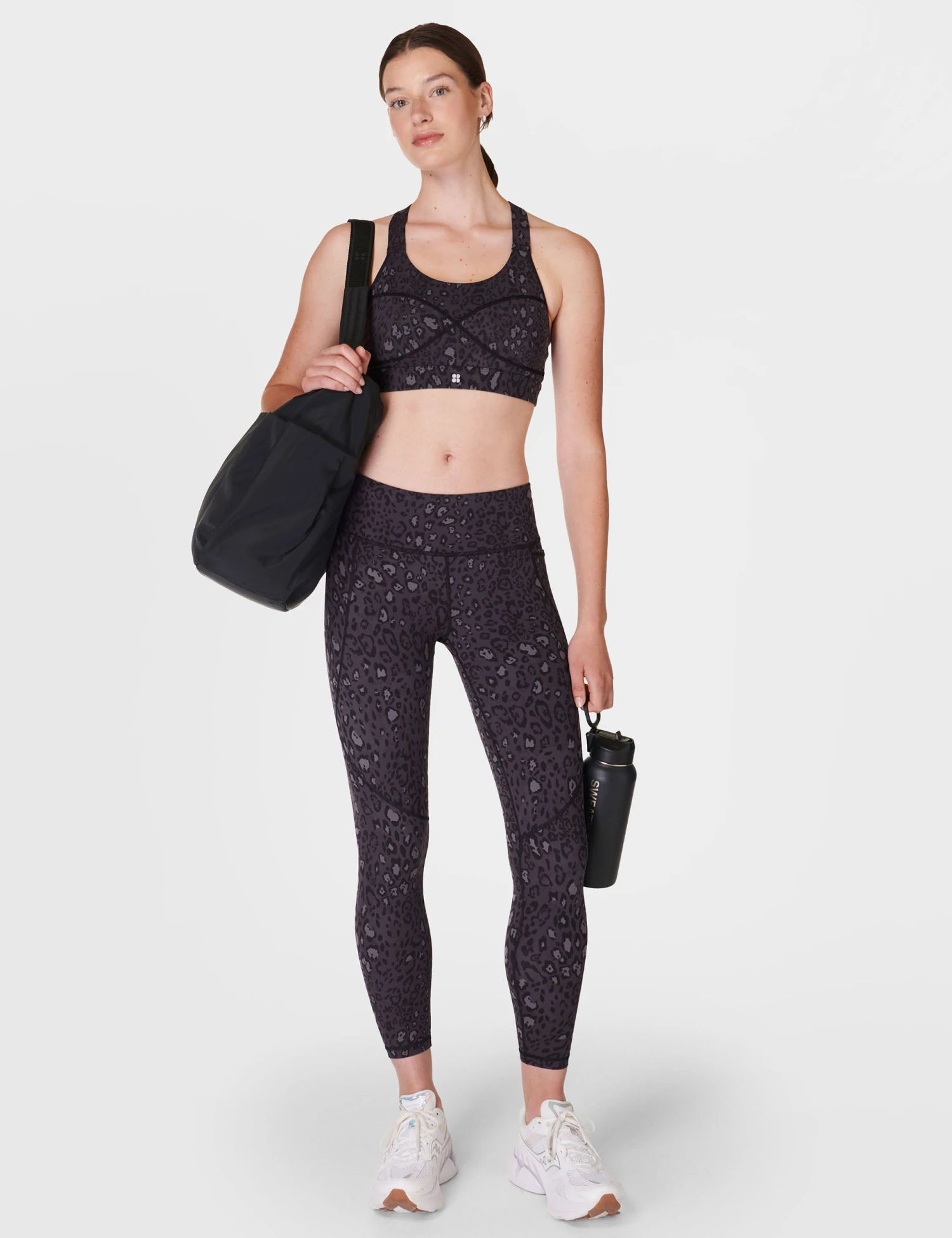 Sweaty Betty Power Medium Support Sports Bra - Black Luxe Leopard Print 7 Sweaty Betty Power Medium Support Sports Bra - Black Luxe Leopard Print - Image 5