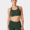 Sweaty Betty Power Medium Support Sports Bra - Trek Green -The Sports Edit Store sweaty betty power medium support bra trek green sb8993 1