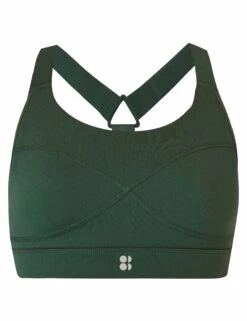 Sweaty Betty Power Medium Support Sports Bra - Trek Green -The Sports Edit Store sweaty betty power medium support bra trek green sb8993 6