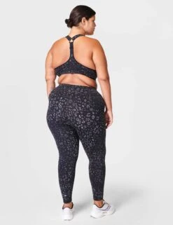 Sweaty Betty Power Medium Support Sports Bra - Black Reflective Leopard Print -The Sports Edit Store sweaty betty power medium support sports bra black leopard print sb8993 2