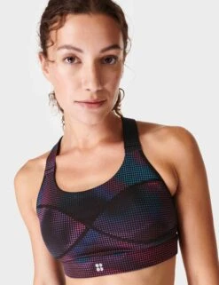 Sweaty Betty Power Medium Support Sports Bra - Black Radient Dot Print -The Sports Edit Store sweaty betty power medium support sports bra black radient dot print sb8993 4