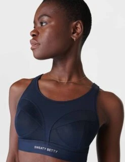 Sweaty Betty Power Pro Running Bra - Navy Blue -The Sports Edit Store sweaty betty power pro running bra navy blue sb9616 3