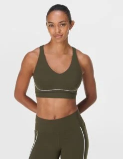 Sweaty Betty Power Pulse Bra - Nori Green/White