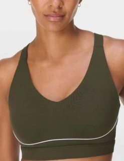 Sweaty Betty Power Pulse Bra - Nori Green/White 12 Sweaty Betty Power Pulse Bra - Nori Green/White -The Sports Edit Store sweaty betty power pulse bra nori green white sb10044 2