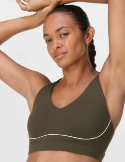 Sweaty Betty Power Pulse Bra - Nori Green/White 14 Sweaty Betty Power Pulse Bra - Nori Green/White -The Sports Edit Store sweaty betty power pulse bra nori green white sb10044 6