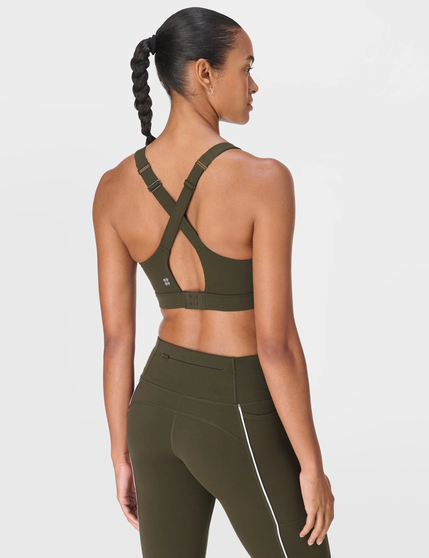 Sweaty Betty Power Pulse Bra - Nori Green/White 4 Sweaty Betty Power Pulse Bra - Nori Green/White - Image 2