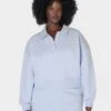 Sweaty Betty Powerhouse Collared Sweatshirt - Salt Blue -The Sports Edit Store sweaty betty powerhouse collared sweatshirt salt blue sb9829 1