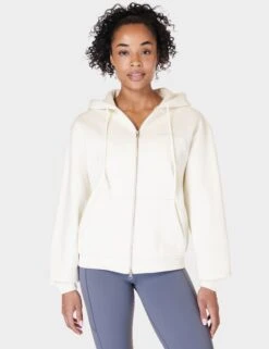Sweaty Betty Powerhouse Zip Up Hoody - Lily White