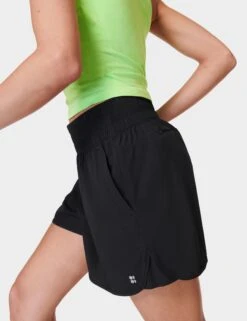 Sweaty Betty Relay Shell Shorts - Black -The Sports Edit Store sweaty betty relay shell shorts black sb8805 4