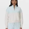 Sweaty Betty Revive Crop Half Zip - Day Break Blue Lily White -The Sports Edit Store sweaty betty revive crop half zip day break lily white sb9943c 1 1