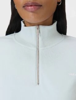 Sweaty Betty Revive Crop Half Zip - Day Break Blue Lily White -The Sports Edit Store sweaty betty revive crop half zip day break lily white sb9943c 4