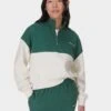 Sweaty Betty Revive Crop Half Zip - Glade Green Colour Block -The Sports Edit Store sweaty betty revive crop half zip glade green colour block sb9943 1