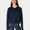 Sweaty Betty Revive Rib Half Zip Pullover - Navy Blue