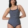 Sweaty Betty Riviera Swimsuit - Blue Coastal Stripe -The Sports Edit Store sweaty betty riviera swimsuit blue coastal stripe sb10157 4