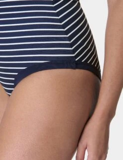 Sweaty Betty Riviera Swimsuit - Blue Coastal Stripe -The Sports Edit Store sweaty betty riviera swimsuit blue coastal stripe sb10157 5