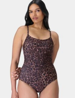 Sweaty Betty Riviera Swimsuit - Blue Pop Wild Leopard Print