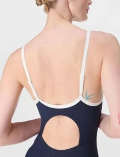 Sweaty Betty Riviera Swimsuit - Navy Blue/Lily White -The Sports Edit Store sweaty betty riviera swimsuit navy blue lily white sb10157 3
