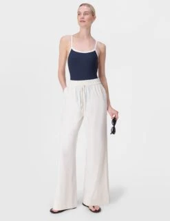 Sweaty Betty Riviera Swimsuit - Navy Blue/Lily White -The Sports Edit Store sweaty betty riviera swimsuit navy blue lily white sb10157 5