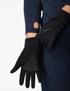 Sweaty Betty Run Gloves - Black Lightweight Thermal Running Gloves -The Sports Edit Store sweaty betty run gloves black sb4513 5