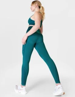 Sweaty Betty Silhouette Sculpt Seamless Workout Leggings - Reef Teal Blue/Navy Blue -The Sports Edit Store sweaty betty silhouette sculpt seamless workout leggings reef teal blue navy blue sb8968 2
