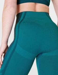 Sweaty Betty Silhouette Sculpt Seamless Workout Leggings - Reef Teal Blue/Navy Blue -The Sports Edit Store sweaty betty silhouette sculpt seamless workout leggings reef teal blue navy blue sb8968 3