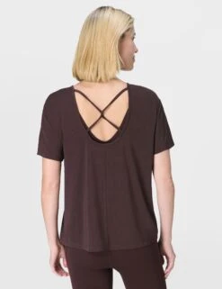 Sweaty Betty Soft Flow Strappy Back Boxy Tee - Sable Brown