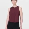 Sweaty Betty Soft Flow Studio Twist Back Vest - Garnet Red -The Sports Edit Store sweaty betty soft flow studio twist back vest garnet red sb10124 1
