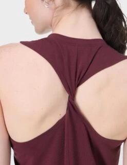 Sweaty Betty Soft Flow Studio Twist Back Vest - Garnet Red -The Sports Edit Store sweaty betty soft flow studio twist back vest garnet red sb10124 2