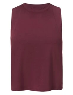 Sweaty Betty Soft Flow Studio Twist Back Vest - Garnet Red -The Sports Edit Store sweaty betty soft flow studio twist back vest garnet red sb10124 5