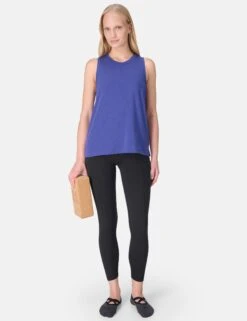 Sweaty Betty Soft Flow Studio Vest - Rich Blue -The Sports Edit Store sweaty betty soft flow studio vest rich blue sb9666 7