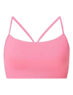Sweaty Betty Spirit Restored Yoga Bra - Lollipop Pink -The Sports Edit Store sweaty betty spirit restored yoga bra lollipop pink sb9610 4
