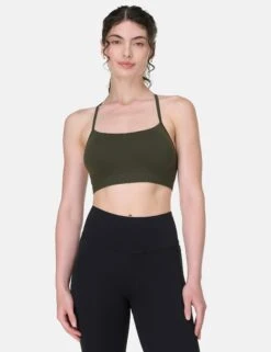 Sweaty Betty Spirit Restored Yoga Bra - Nori Green